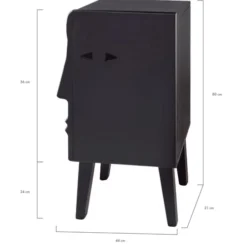 RNT By Really Nice Things Tables De Chevet Table De Chevet De Bois De Pin Massif Couleur Noir Droit -Tables De Chevet Soldes table de chevet de bois de pin massif couleur noir droit 4
