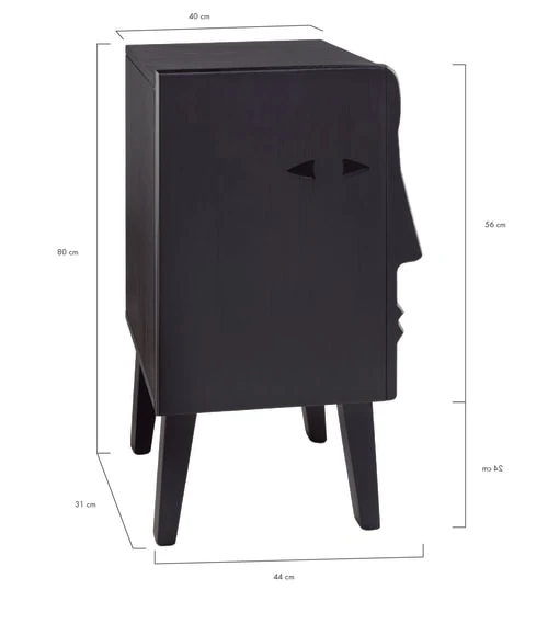 RNT By Really Nice Things Tables De Chevet Table De Chevet De Bois De Pin Massif Couleur Noir Gauche 7 RNT By Really Nice Things Tables De Chevet Table De Chevet De Bois De Pin Massif Couleur Noir Gauche – Image 5