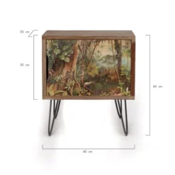 RNT By Really Nice Things Tables De Chevet Table De Chevet De Pin Avec Pieds Métalliques Avec Imprimé Sabana. -Tables De Chevet Soldes table de chevet de pin avec pieds metalliques avec imprime sabana 2