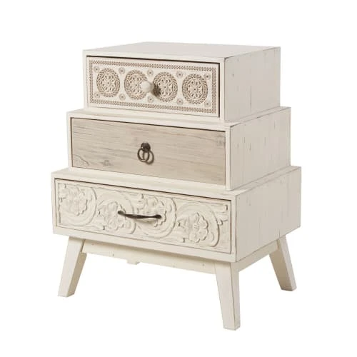 Maisons Du Monde Tables De Chevet Table De Chevet Déstructurée 3 Tiroirs à Motifs 4 Maisons Du Monde Tables De Chevet Table De Chevet Déstructurée 3 Tiroirs à Motifs – Image 2