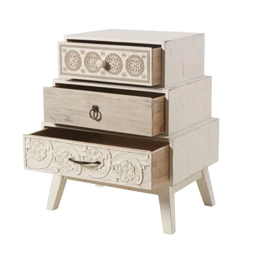 Maisons Du Monde Tables De Chevet Table De Chevet Déstructurée 3 Tiroirs à Motifs 5 Maisons Du Monde Tables De Chevet Table De Chevet Déstructurée 3 Tiroirs à Motifs – Image 3