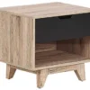 Beliani Tables De Chevet Table De Chevet Effet Bois Clair Noir