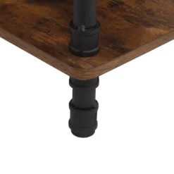 Beliani Tables De Chevet Table De Chevet Effet Bois Foncé Et Noire -Tables De Chevet Soldes table de chevet effet bois fonce et noire 3