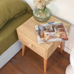 Homifab Tables De Chevet Table De Chevet Effet Chêne Avec 1 Tiroir -Tables De Chevet Soldes table de chevet effet chene avec 1 tiroir 2
