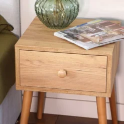 Homifab Tables De Chevet Table De Chevet Effet Chêne Avec 1 Tiroir -Tables De Chevet Soldes table de chevet effet chene avec 1 tiroir 3