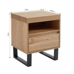 Baita Tables De Chevet Table De Chevet Effet Chêne Pieds En Métal Noir 12 Baita Tables De Chevet Table De Chevet Effet Chêne Pieds En Métal Noir -Tables De Chevet Soldes table de chevet effet chene pieds en metal noir 4