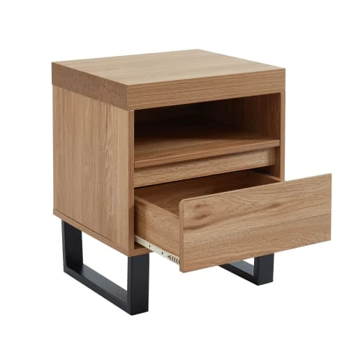 Baita Tables De Chevet Table De Chevet Effet Chêne Pieds En Métal Noir 8 Baita Tables De Chevet Table De Chevet Effet Chêne Pieds En Métal Noir – Image 6