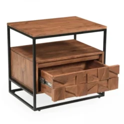 Oviala Tables De Chevet Table De Chevet En Acacia Massif -Tables De Chevet Soldes table de chevet en acacia massif 2