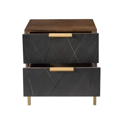 Rendez Vous Déco Tables De Chevet Table De Chevet En Ardoise, Métal Et Bois, 2 Tiroirs 8 Rendez Vous Déco Tables De Chevet Table De Chevet En Ardoise, Métal Et Bois, 2 Tiroirs – Image 6