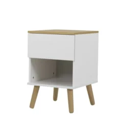 Tenzo Tables De Chevet Table De Chevet En Bois 1 Tiroir Blanc -Tables De Chevet Soldes table de chevet en bois 1 tiroir blanc 2