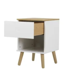 Tenzo Tables De Chevet Table De Chevet En Bois 1 Tiroir Blanc -Tables De Chevet Soldes table de chevet en bois 1 tiroir blanc 5