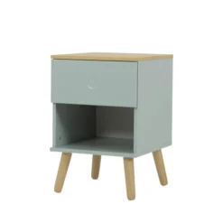 Tenzo Tables De Chevet Table De Chevet En Bois 1 Tiroir Vert D'eau -Tables De Chevet Soldes table de chevet en bois 1 tiroir vert d eau 2