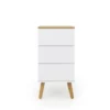 Tenzo Tables De Chevet Table De Chevet En Bois 3 Tiroirs Blanc -Tables De Chevet Soldes table de chevet en bois 3 tiroirs blanc