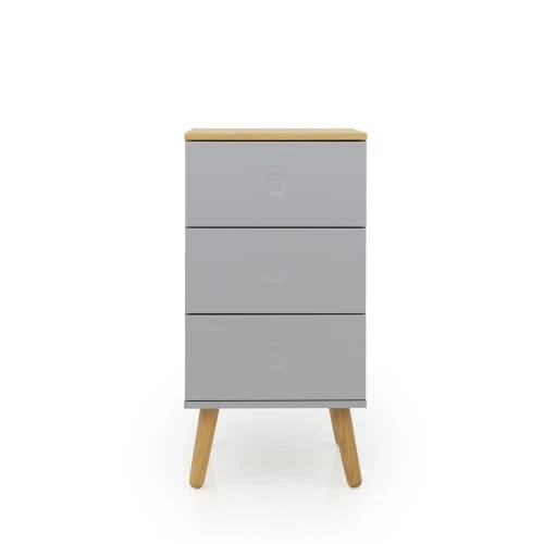 Tenzo Tables De Chevet Table De Chevet En Bois 3 Tiroirs Gris Clair 3 Tenzo Tables De Chevet Table De Chevet En Bois 3 Tiroirs Gris Clair