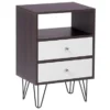 Beliani Tables De Chevet Table De Chevet En Bois Avec 2 Tiroirs -Tables De Chevet Soldes table de chevet en bois avec 2 tiroirs