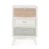 Hellin Tables De Chevet Table De Chevet En Bois Blanc 3 Tiroirs Style Bord De Mer -Tables De Chevet Soldes table de chevet en bois blanc 3 tiroirs style bord de mer