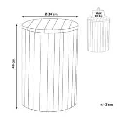 Beliani Tables De Chevet Table De Chevet En Bois Clair Et Blanc -Tables De Chevet Soldes table de chevet en bois clair et blanc 4