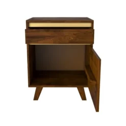 Rendez Vous Déco Tables De Chevet Table De Chevet En Bois Détails Dorés, 1 Tiroir Et 1 Porte 9 Rendez Vous Déco Tables De Chevet Table De Chevet En Bois Détails Dorés, 1 Tiroir Et 1 Porte -Tables De Chevet Soldes table de chevet en bois details dores 1 tiroir et 1 porte 1