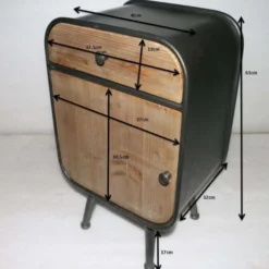 Hellin Tables De Chevet Table De Chevet En Bois Et Métal 1 Porte Et 1 Tiroir -Tables De Chevet Soldes table de chevet en bois et metal 1 porte et 1 tiroir 2