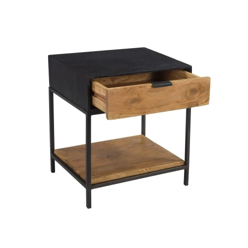 Rendez Vous Déco Tables De Chevet Table De Chevet En Bois Et Métal Noir 1 Tiroir 4 Rendez Vous Déco Tables De Chevet Table De Chevet En Bois Et Métal Noir 1 Tiroir – Image 2