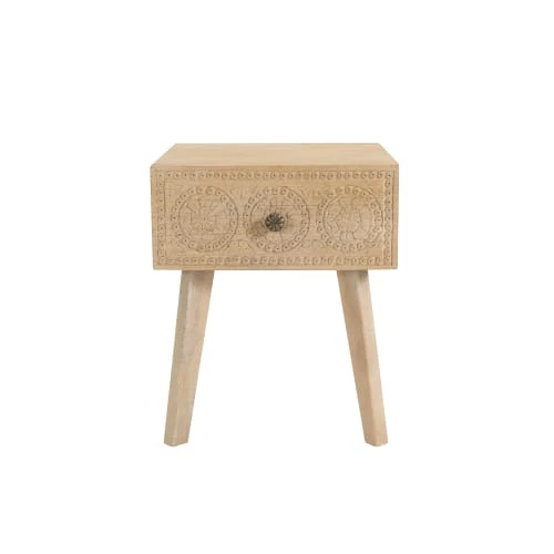 Rendez Vous Déco Tables De Chevet Table De Chevet En Bois Gravé 1 Tiroir 3 Rendez Vous Déco Tables De Chevet Table De Chevet En Bois Gravé 1 Tiroir