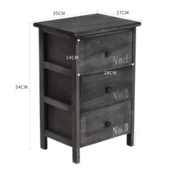 Mobili Rebecca Tables De Chevet Table De Chevet En Bois Gris Et Blanc Avec 3 Tiroirs -Tables De Chevet Soldes table de chevet en bois gris et blanc avec 3 tiroirs 5