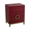 Wadiga Tables De Chevet Table De Chevet En Bois Rouge Style Oriental 44,5x32x55cm -Tables De Chevet Soldes table de chevet en bois rouge style oriental 44 5x32x55cm