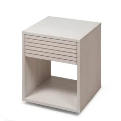 WOODEK Tables De Chevet Table De Chevet En Bouleau Massif Blanc