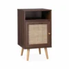 Alice's Garden Tables De Chevet Table De Chevet En Cannage Couleur Bois Foncé -Tables De Chevet Soldes table de chevet en cannage couleur bois fonce