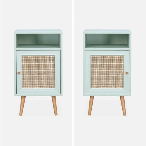 Alice's Garden Tables De Chevet Table De Chevet En Cannage Vert Céladon 4 Alice's Garden Tables De Chevet Table De Chevet En Cannage Vert Céladon – Image 2