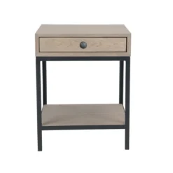 Signature Tables De Chevet Table De Chevet En Chêne Et Métal - L42 Cm