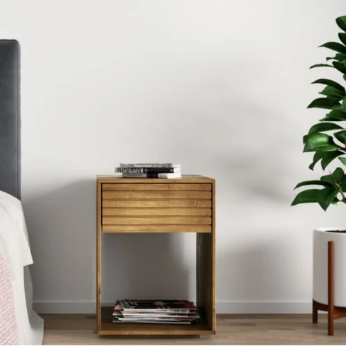 WOODEK Tables De Chevet Table De Chevet En Chêne Massif Huilé 4 WOODEK Tables De Chevet Table De Chevet En Chêne Massif Huilé – Image 2