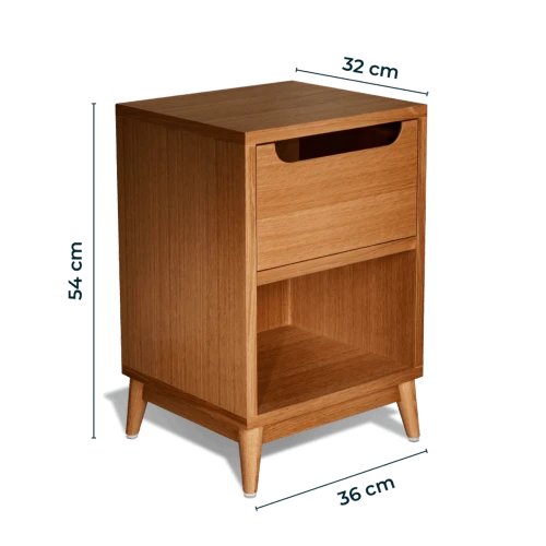 Kulile Tables De Chevet Table De Chevet En Chene Miel Beige Havane 6 Kulile Tables De Chevet Table De Chevet En Chene Miel Beige Havane – Image 4