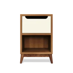 Kulile Tables De Chevet Table De Chevet En Chene Miel Blanc Sable