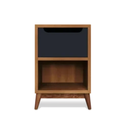 Kulile Tables De Chevet Table De Chevet En Chene Miel Gris Anthracite