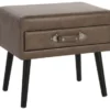 Beliani Tables De Chevet Table De Chevet En Cuir PU Marron 2 Beliani Tables De Chevet Table De Chevet En Cuir PU Marron -Tables De Chevet Soldes table de chevet en cuir pu marron