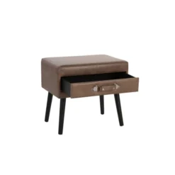 Beliani Tables De Chevet Table De Chevet En Cuir PU Marron -Tables De Chevet Soldes table de chevet en cuir pu marron 3