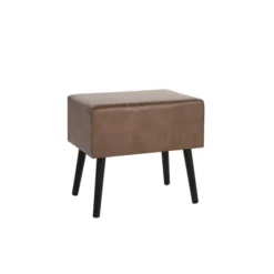 Beliani Tables De Chevet Table De Chevet En Cuir PU Marron -Tables De Chevet Soldes table de chevet en cuir pu marron 4