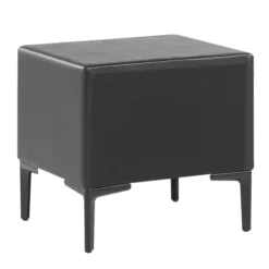 Beliani Tables De Chevet Table De Chevet En Cuir PU Noir 2 Tiroirs -Tables De Chevet Soldes table de chevet en cuir pu noir 2 tiroirs 3