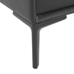 Beliani Tables De Chevet Table De Chevet En Cuir PU Noir 2 Tiroirs -Tables De Chevet Soldes table de chevet en cuir pu noir 2 tiroirs 5