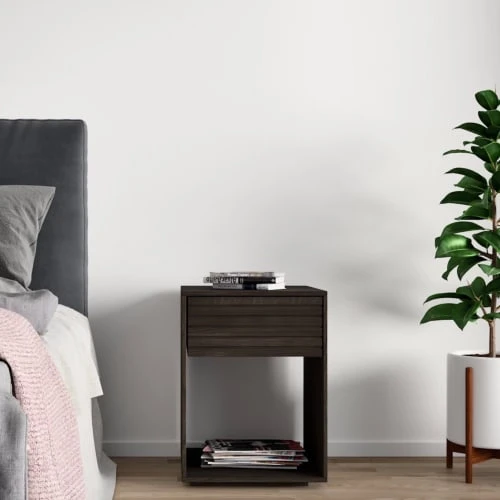 WOODEK Tables De Chevet Table De Chevet En Hêtre Noir Huilé 4 WOODEK Tables De Chevet Table De Chevet En Hêtre Noir Huilé – Image 2