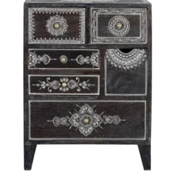 GINER Y COLOMER Tables De Chevet Table De Chevet En Manguier Noir Vieilli