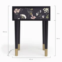 RNT By Really Nice Things Tables De Chevet Table De Chevet En MDF Avec Imprimé Floral Lily. -Tables De Chevet Soldes table de chevet en mdf avec imprime floral lily 4