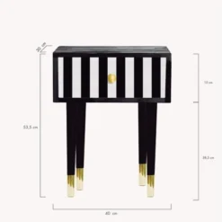 RNT By Really Nice Things Tables De Chevet Table De Chevet En MDF Imprimé à Franges Blanches Et Noires. 10 RNT By Really Nice Things Tables De Chevet Table De Chevet En MDF Imprimé à Franges Blanches Et Noires. -Tables De Chevet Soldes table de chevet en mdf imprime a franges blanches et noires 4