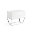 Angel Cerda Tables De Chevet Table De Chevet En MDF Laqué En Blanc Brillant Et En Acier Inox -Tables De Chevet Soldes table de chevet en mdf laque en blanc brillant et en acier inox