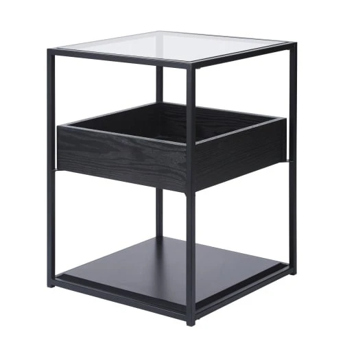 Maisons Du Monde Tables De Chevet Table De Chevet En Métal Noir Et Verre 4 Maisons Du Monde Tables De Chevet Table De Chevet En Métal Noir Et Verre – Image 2