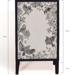 RNT By Really Nice Things Tables De Chevet Table De Chevet En Pin Massif Avec Imprimé Blanc Et Noir Oiseaux 7 RNT By Really Nice Things Tables De Chevet Table De Chevet En Pin Massif Avec Imprimé Blanc Et Noir Oiseaux -Tables De Chevet Soldes table de chevet en pin massif avec imprime blanc et noir oiseaux 2
