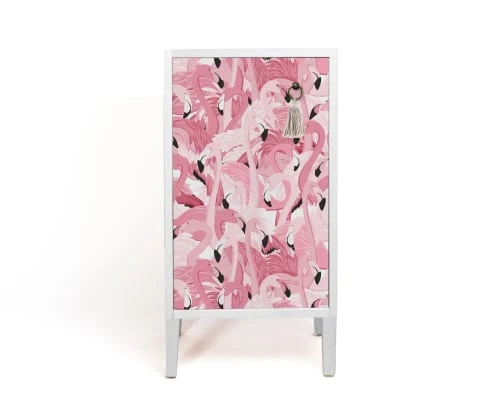 RNT By Really Nice Things Tables De Chevet Table De Chevet En Pin Massif Avec Imprimé Flamants Roses 3 RNT By Really Nice Things Tables De Chevet Table De Chevet En Pin Massif Avec Imprimé Flamants Roses