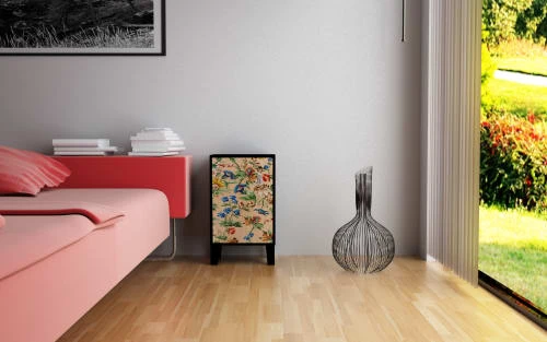 RNT By Really Nice Things Tables De Chevet Table De Chevet En Pin Massif Avec Imprimé Floral. 4 RNT By Really Nice Things Tables De Chevet Table De Chevet En Pin Massif Avec Imprimé Floral. – Image 2