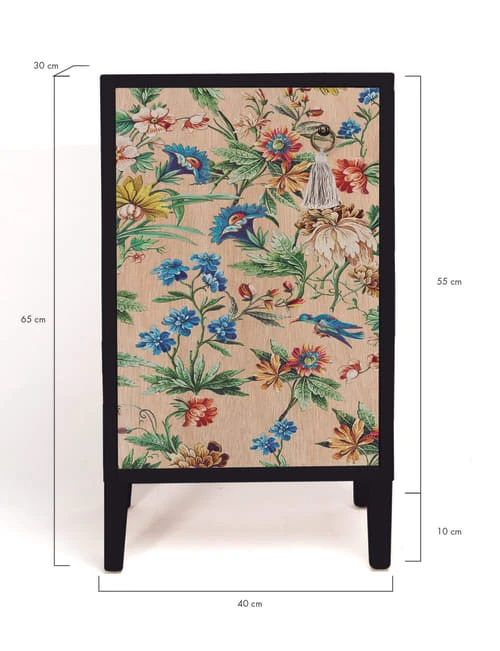 RNT By Really Nice Things Tables De Chevet Table De Chevet En Pin Massif Avec Imprimé Floral. 5 RNT By Really Nice Things Tables De Chevet Table De Chevet En Pin Massif Avec Imprimé Floral. – Image 3